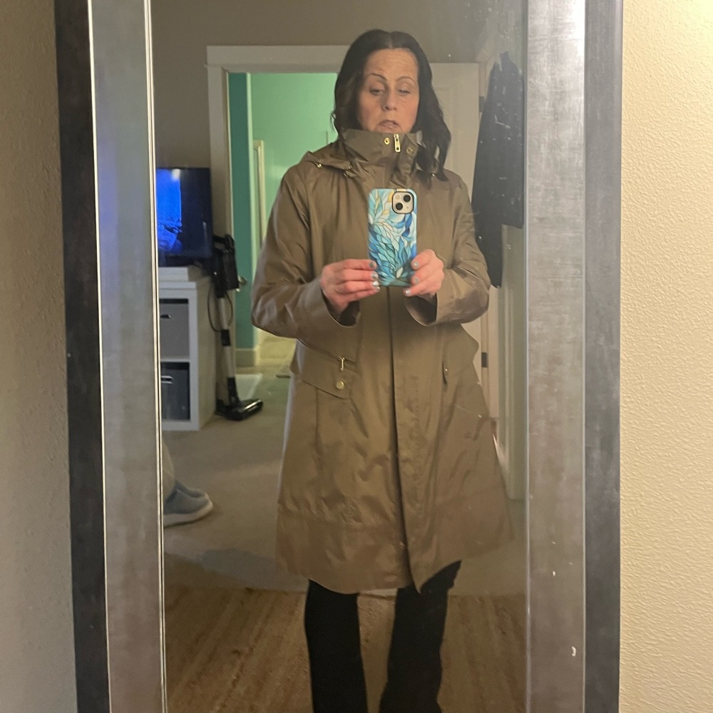 Women's Cole Haan Tan Hooded Jacket